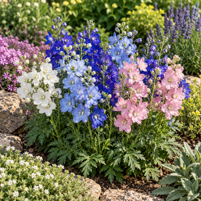 Delphinium peren cu flori mari Summer Colors ± 10 sem.