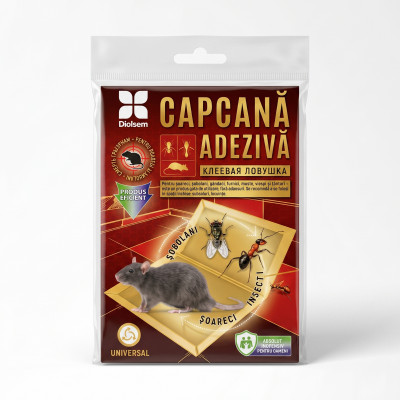 Capcană adezivă pentru șoareci, șobolani și insecte (170 × 120 mm)